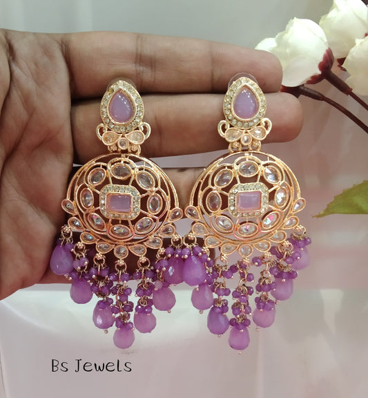 Lavender Samara Bollywood Earrings