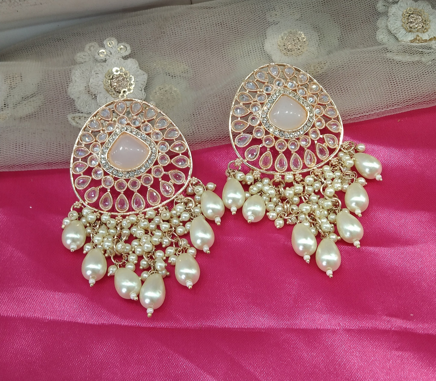 Rose Gold Saint Bollywood Earrings