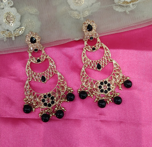 Black Moon Bollywood Earrings