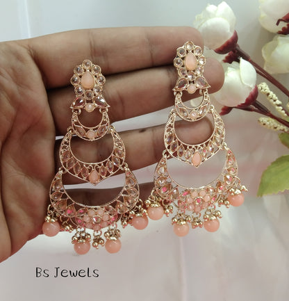 Peach Moon Bollywood Earrings