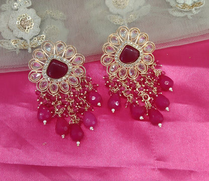 Majenta Laila Bollywood Earrings