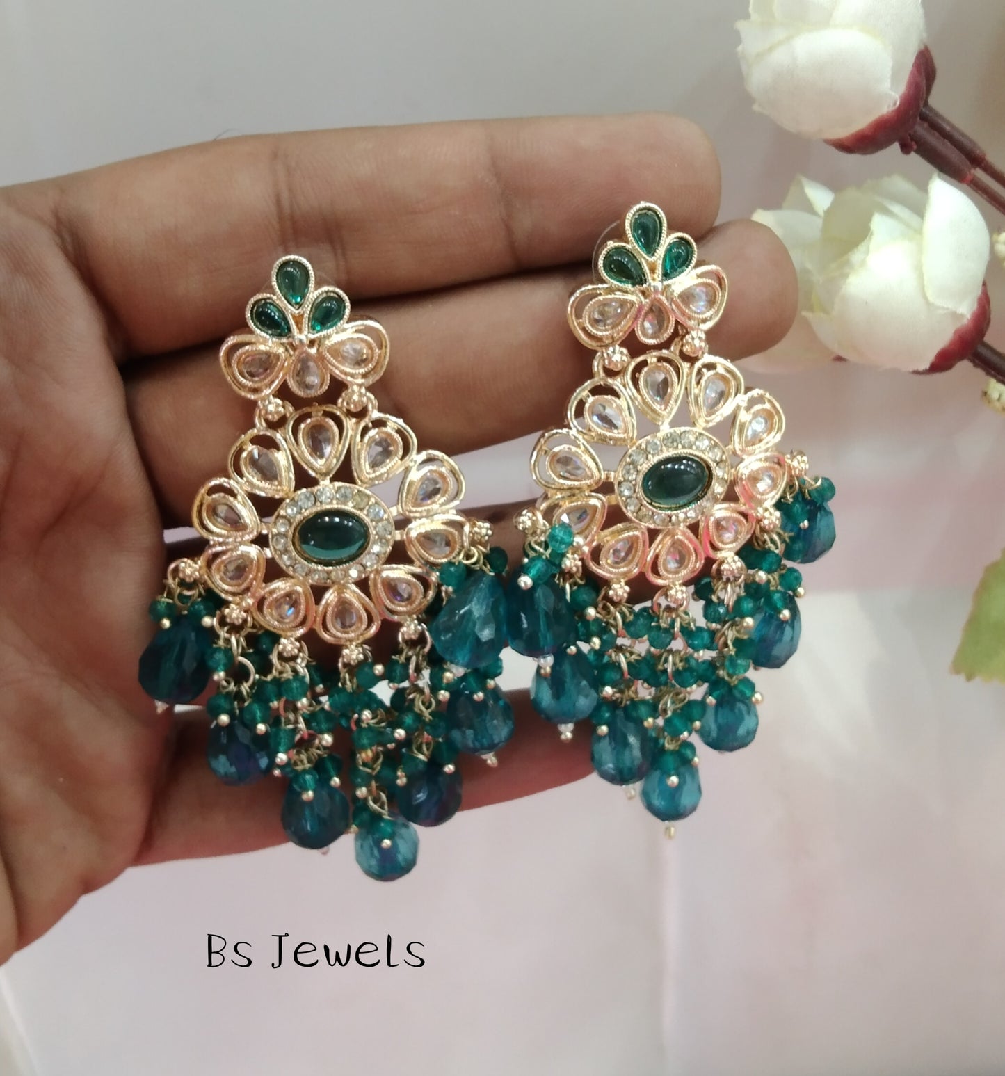 Rama Green Laila Bollywood Earrings