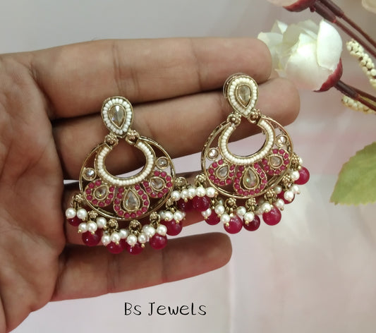 Majenta Switi Bollywood Earrings