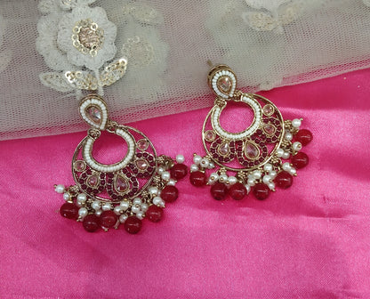 Maroon Switi Bollywood Earrings
