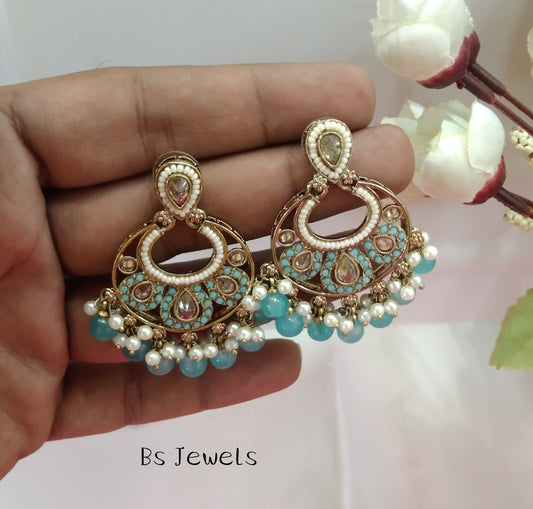 Sky Blue Switi Bollywood Earrings