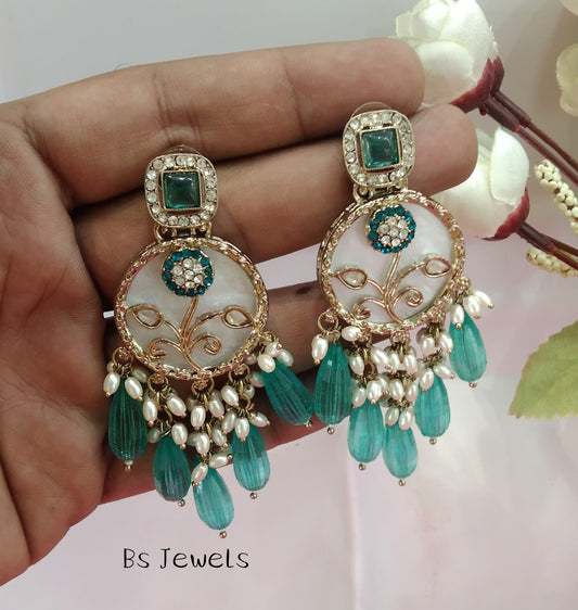 Rama Green  Hira Bollywood Earrings