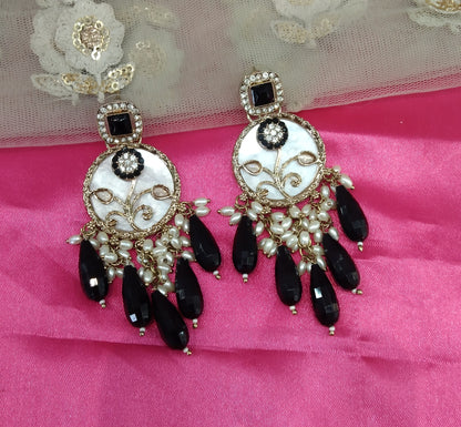 Black Hira Bollywood Earrings