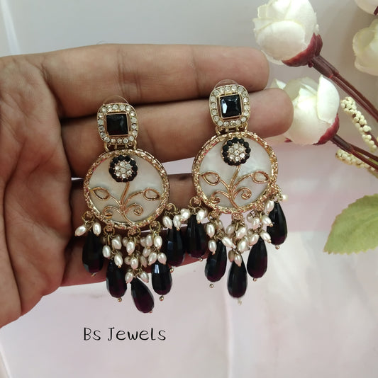 Black Hira Bollywood Earrings