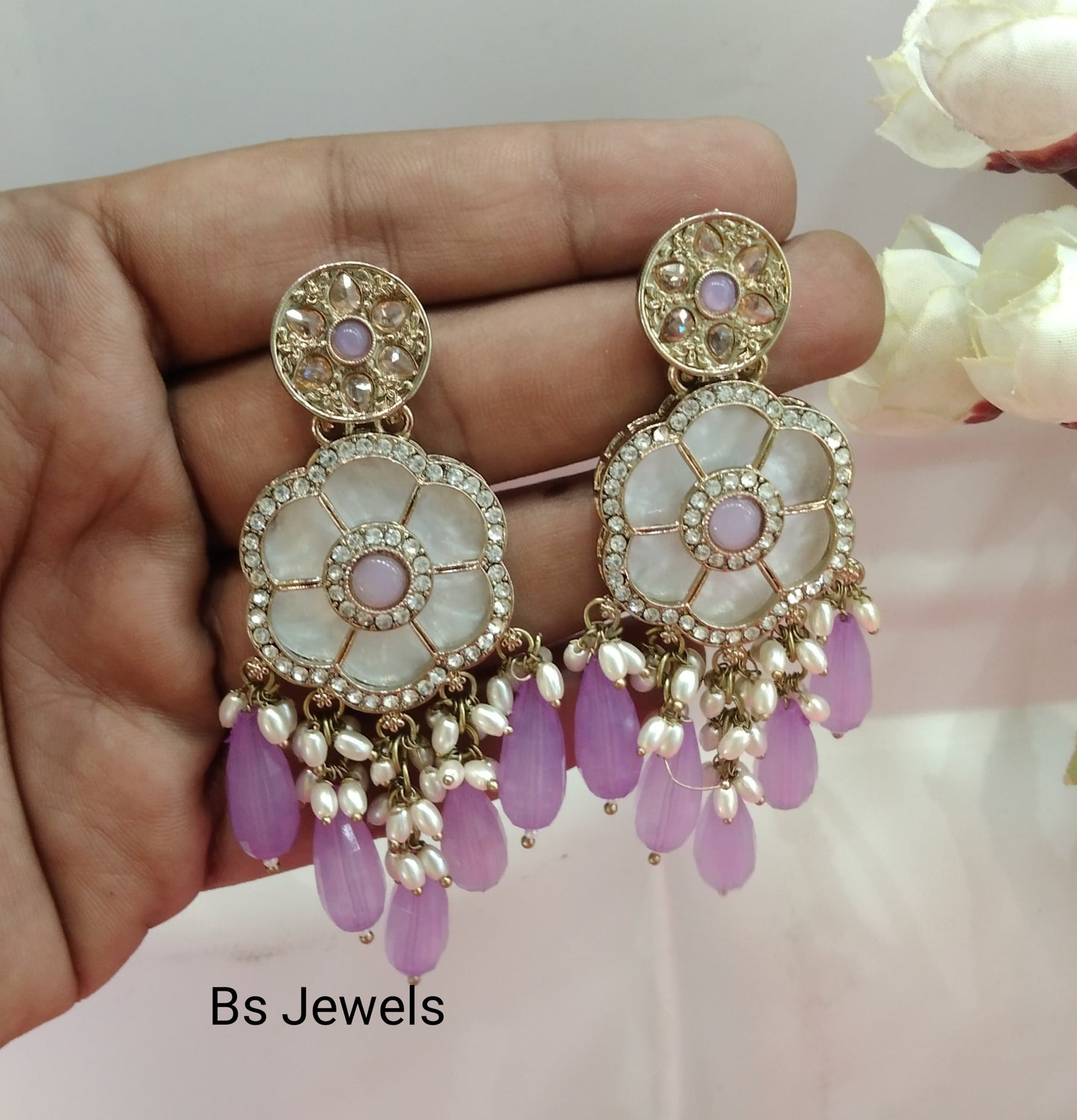 Lavender Sital Bollywood Earrings