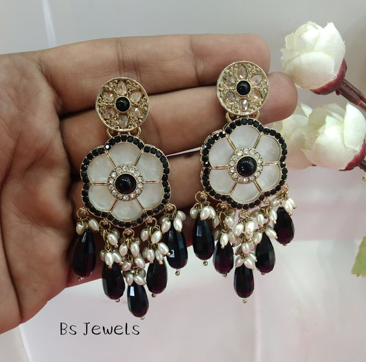 Black Sital Bollywood Earrings