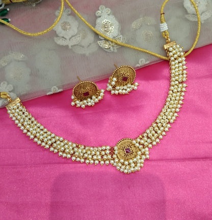 Gold Ruby Polki  Necklace Jewellery Amira Set