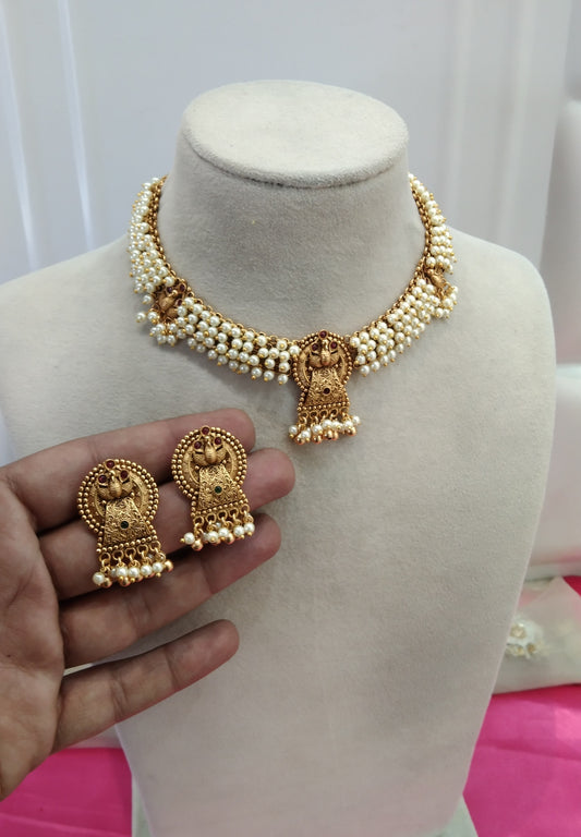 Gold Ruby Polki  Necklace Jewellery Amira Set