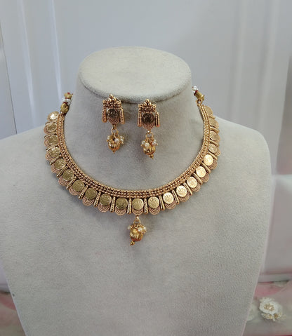 Gold Polki Plat Necklace Jewellery Chivi Set