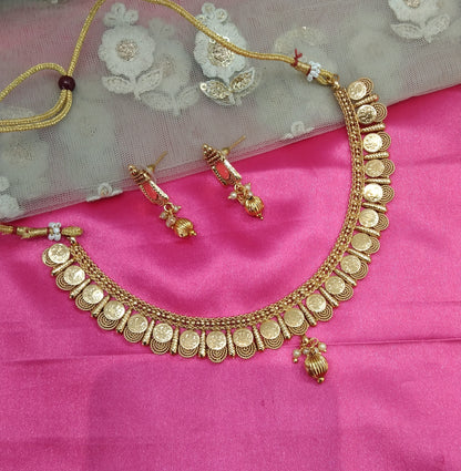 Gold Polki Plat Necklace Jewellery Chivi Set