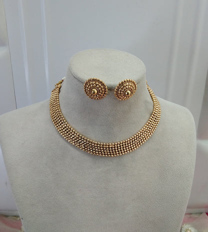 Gold Polki Plat Necklace Jewellery Chivi Set