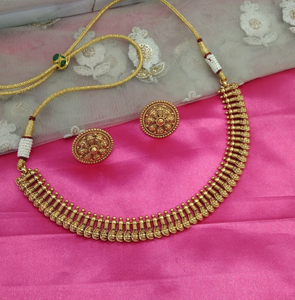 Gold Polki Plat Necklace Jewellery Arya Set