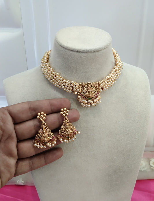 Gold Polki Necklace Jewelry Tanvi Set