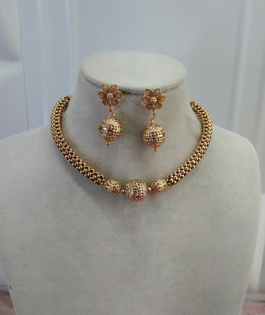 Gold Polki Necklace Jewelry Tanvi Set