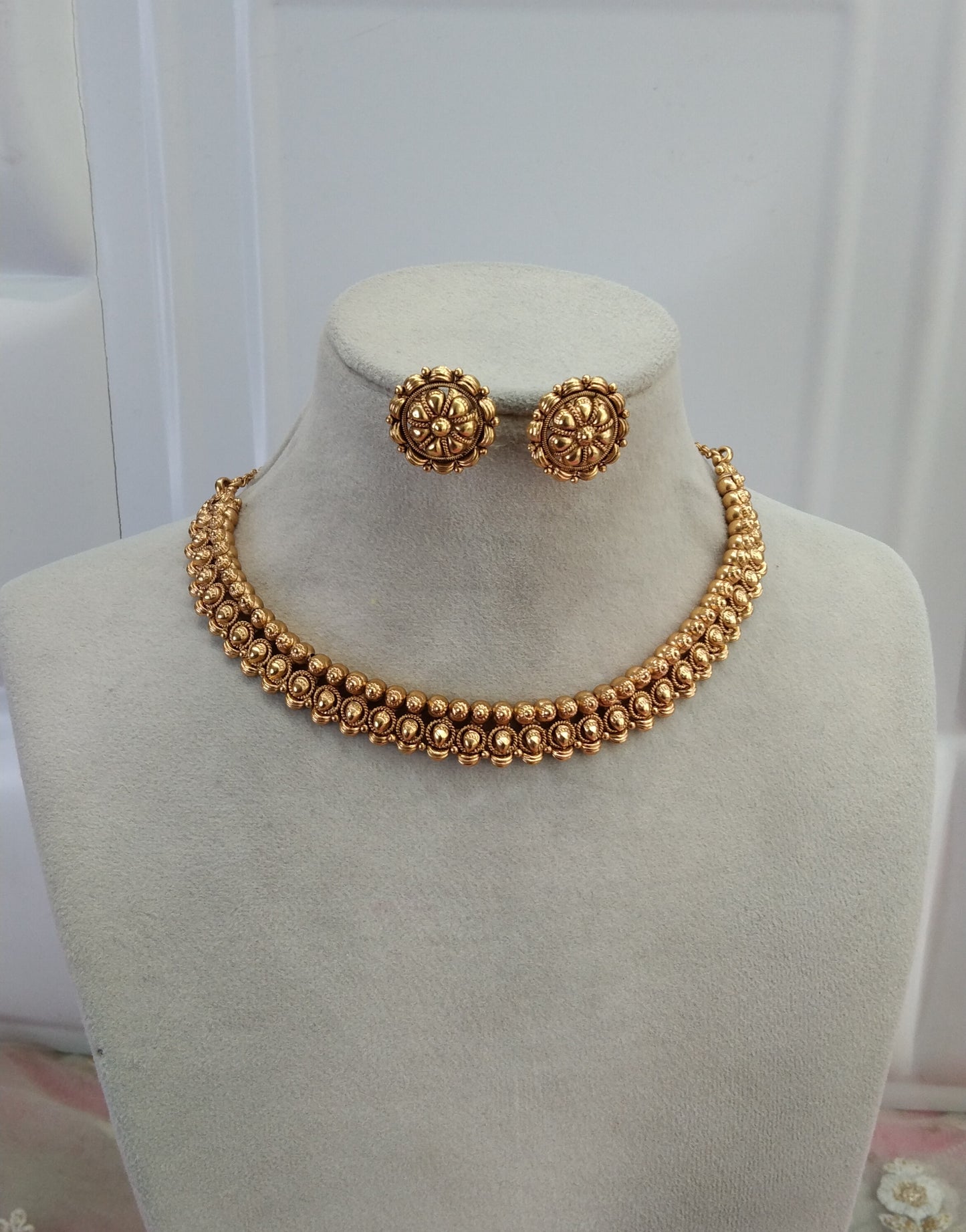 Gold Polki Necklace Jewelry Tanvi Set