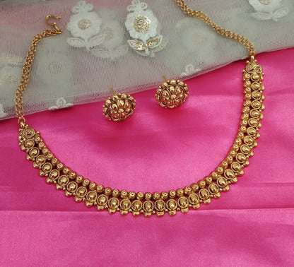 Gold Polki Necklace Jewelry Tanvi Set