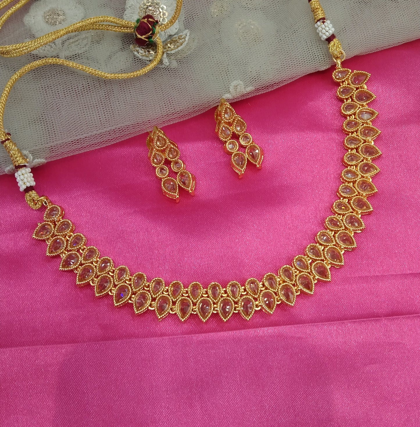 Gold Polki Necklace Jewelry Brazil Set