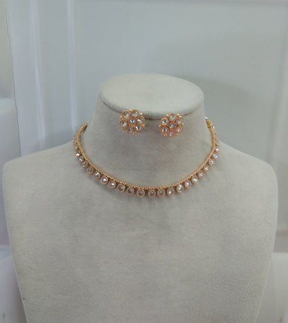 Gold  polki  Necklace Jewellery Aashu Set