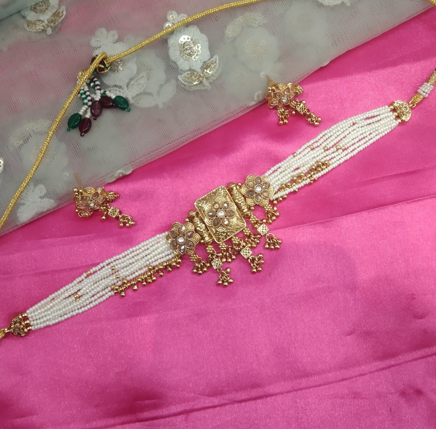 Gold polki  Choker Jewellery Rishi Set