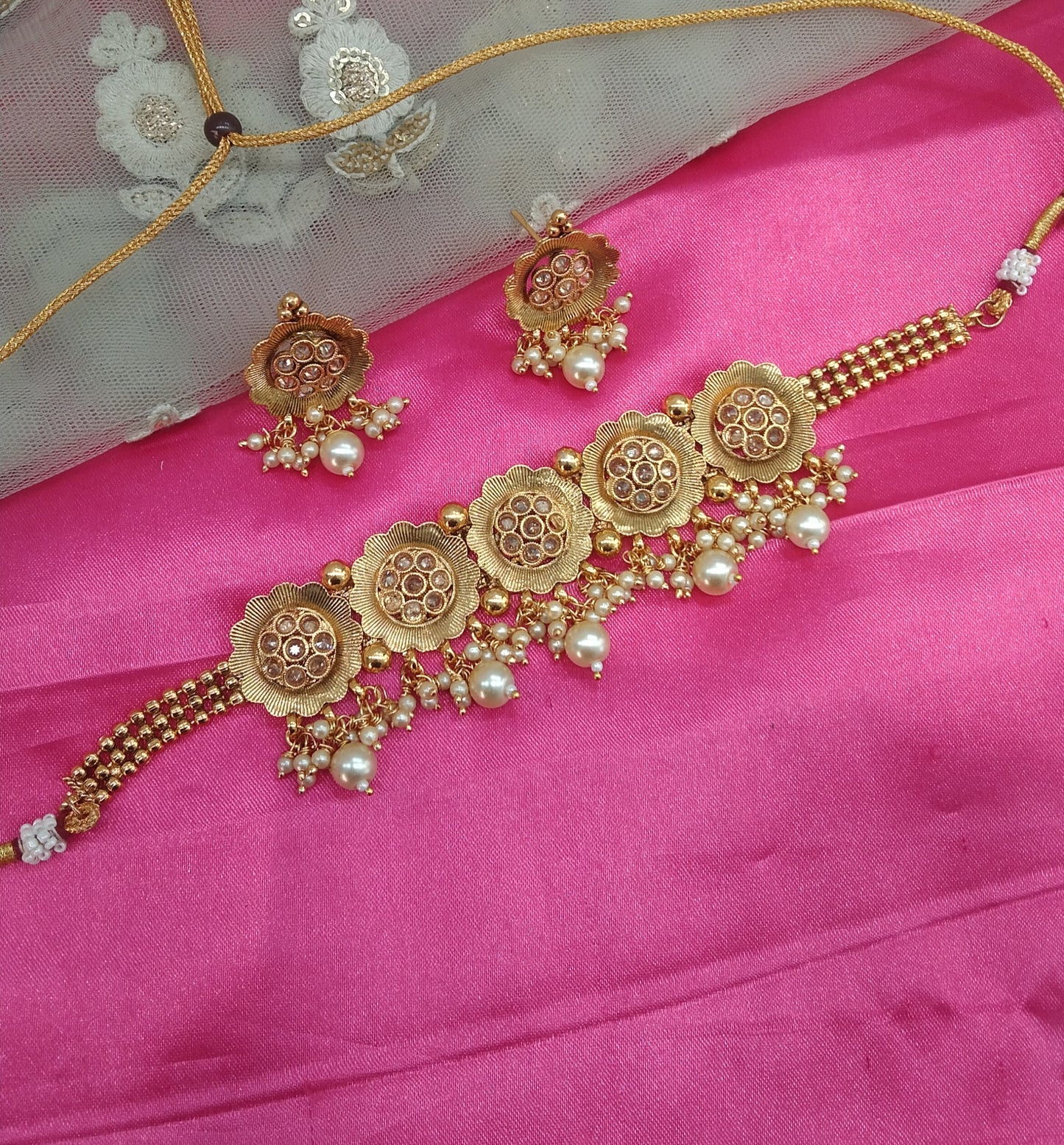 Gold  Polki  Choker Jewellery Olean Set