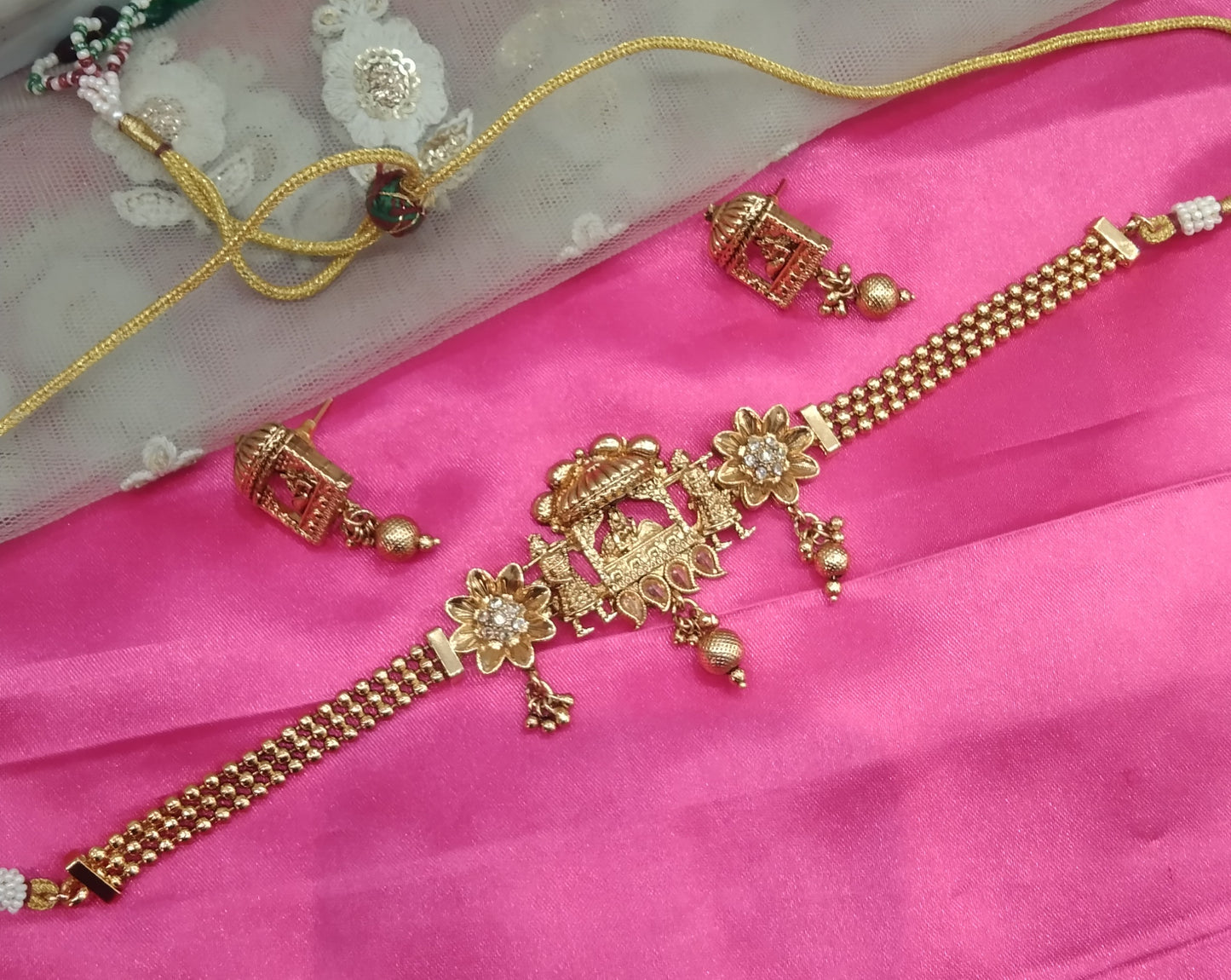 Gold  Polki  Choker Dulhan Doli Jewellery Harlow Set
