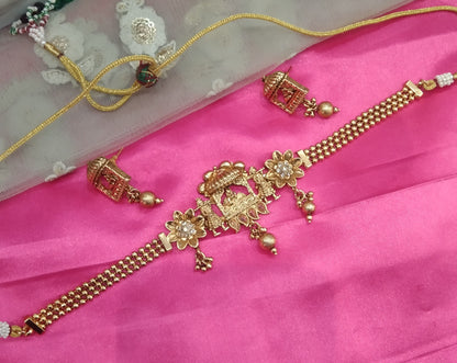 Gold  Polki  Choker Dulhan Doli Jewellery Harlow Set