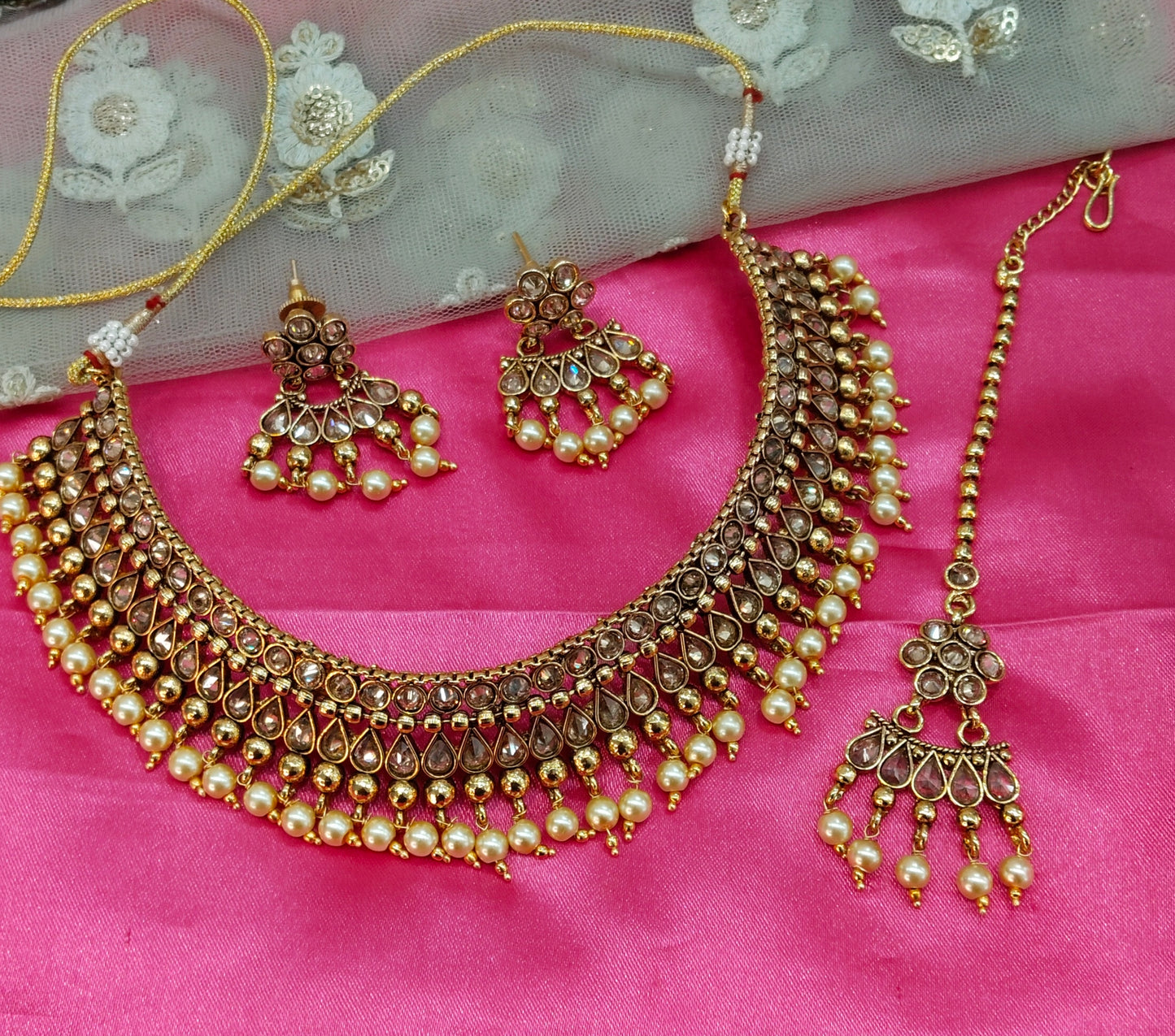 Gold Polki Choker Jewellery Siddhi Set