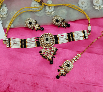 Black Kundan Choker Jewellery Priya Set