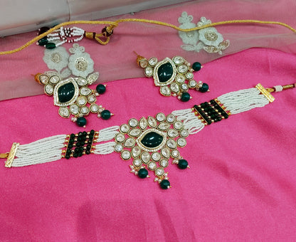Green Kundan Choker Jewellery Swaziland Set