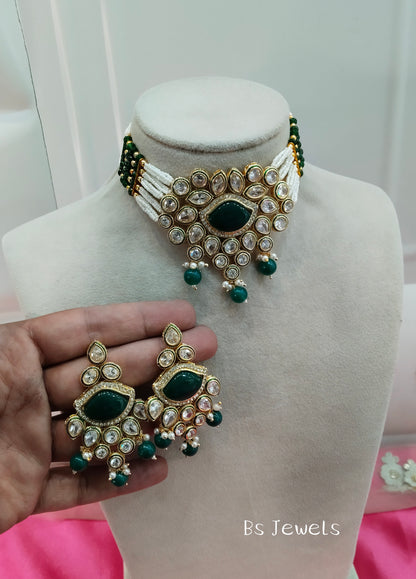 Green Kundan Choker Jewellery Swaziland Set