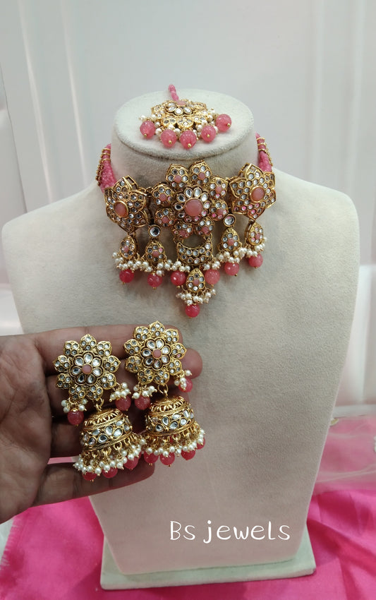 Gajjari Kundan Choker Jhumka Jewellery Find Rank Set