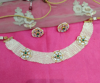 Green Kundan Necklace Jewellery Singh Set