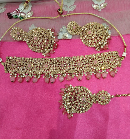 Gajjri Crystal Stone Choker Jewellery Sejal Set