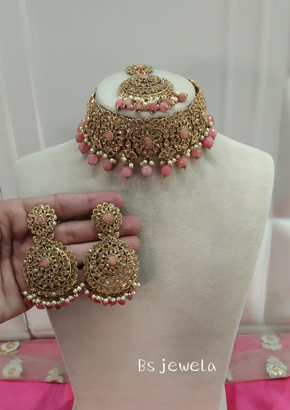 Gajjri Crystal Stone Choker Jewellery Sejal Set