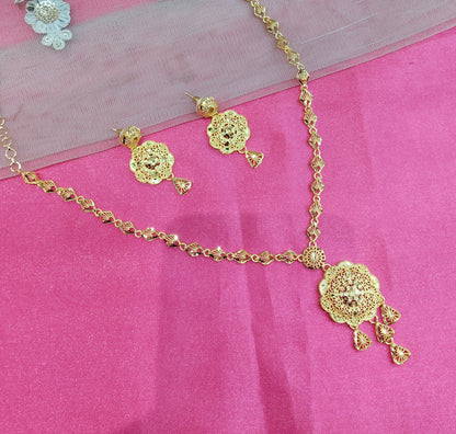 1 gram gold finish forming jewelry Necklace gline set