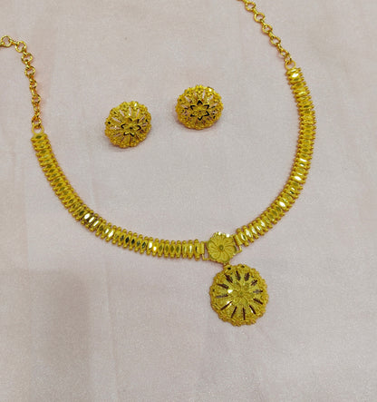 1 gram gold finish forming jewelry Necklace gline set