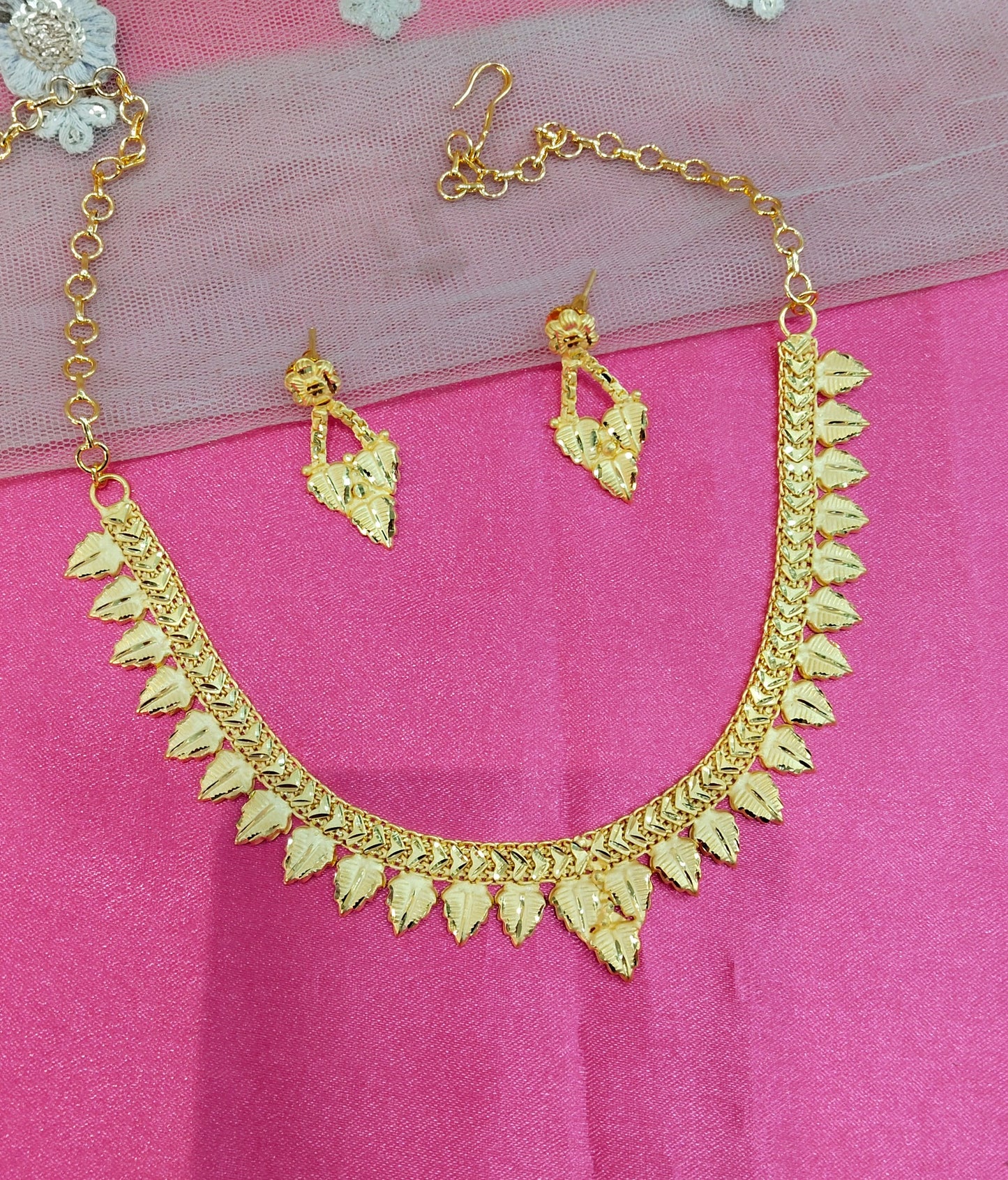 1 gram gold finish forming jewelry Necklace gline set