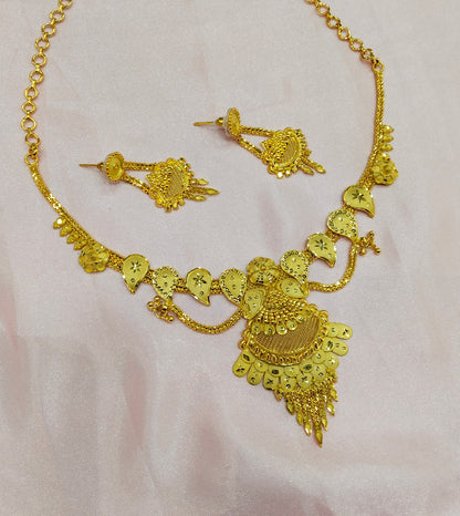 1 gram gold finish forming jewelry Necklace gline set