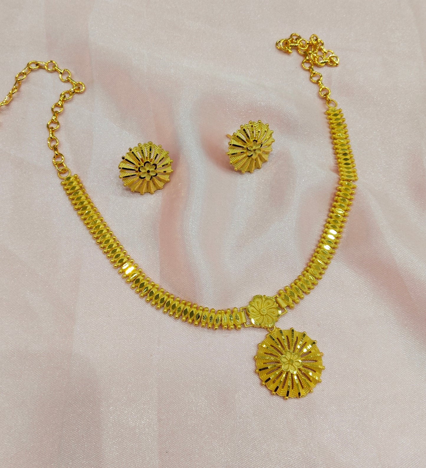 1 gram gold finish forming jewelry Necklace gline set