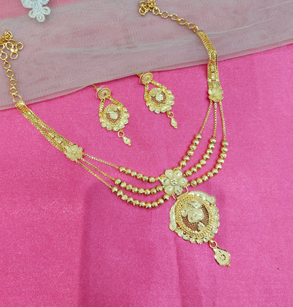 1 gram gold finish forming jewelry Necklace gline set