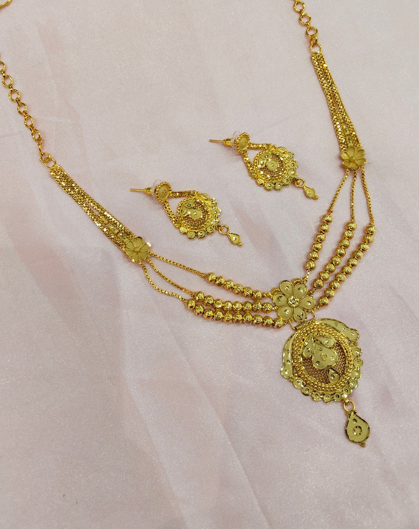 1 gram gold finish forming jewelry Necklace gline set
