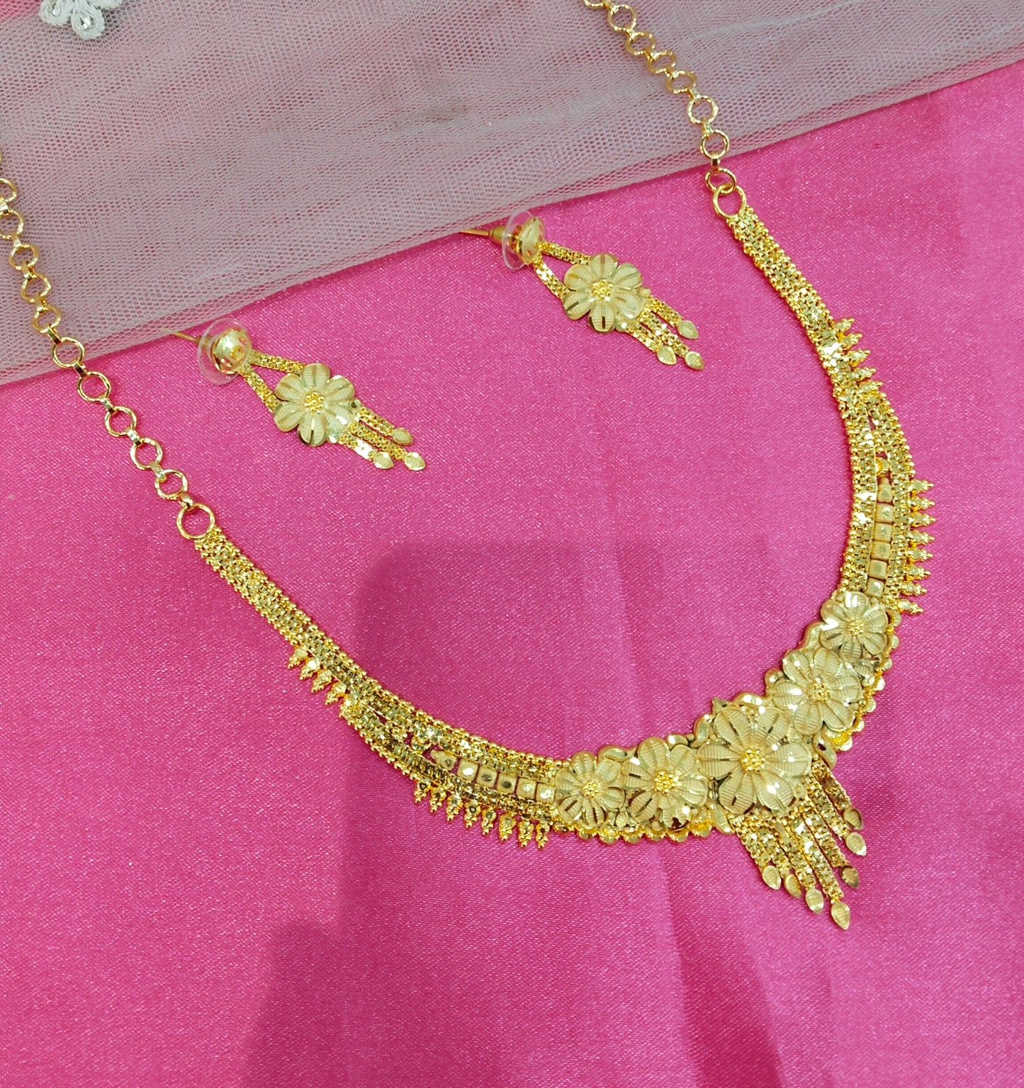 1 gram gold finish forming jewelry Necklace gline set