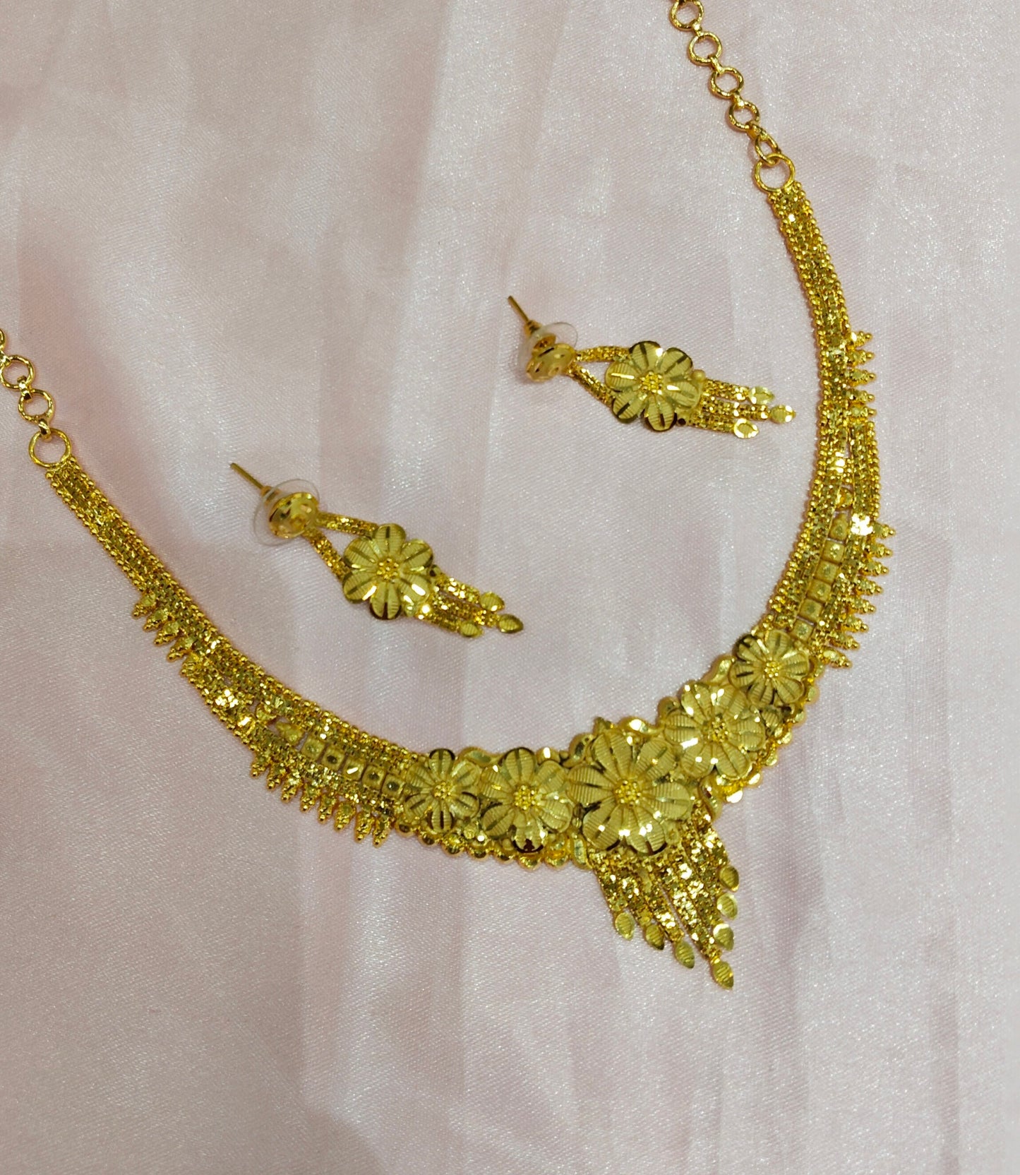 1 gram gold finish forming jewelry Necklace gline set
