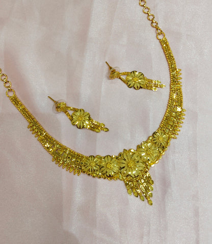 1 gram gold finish forming jewelry Necklace gline set
