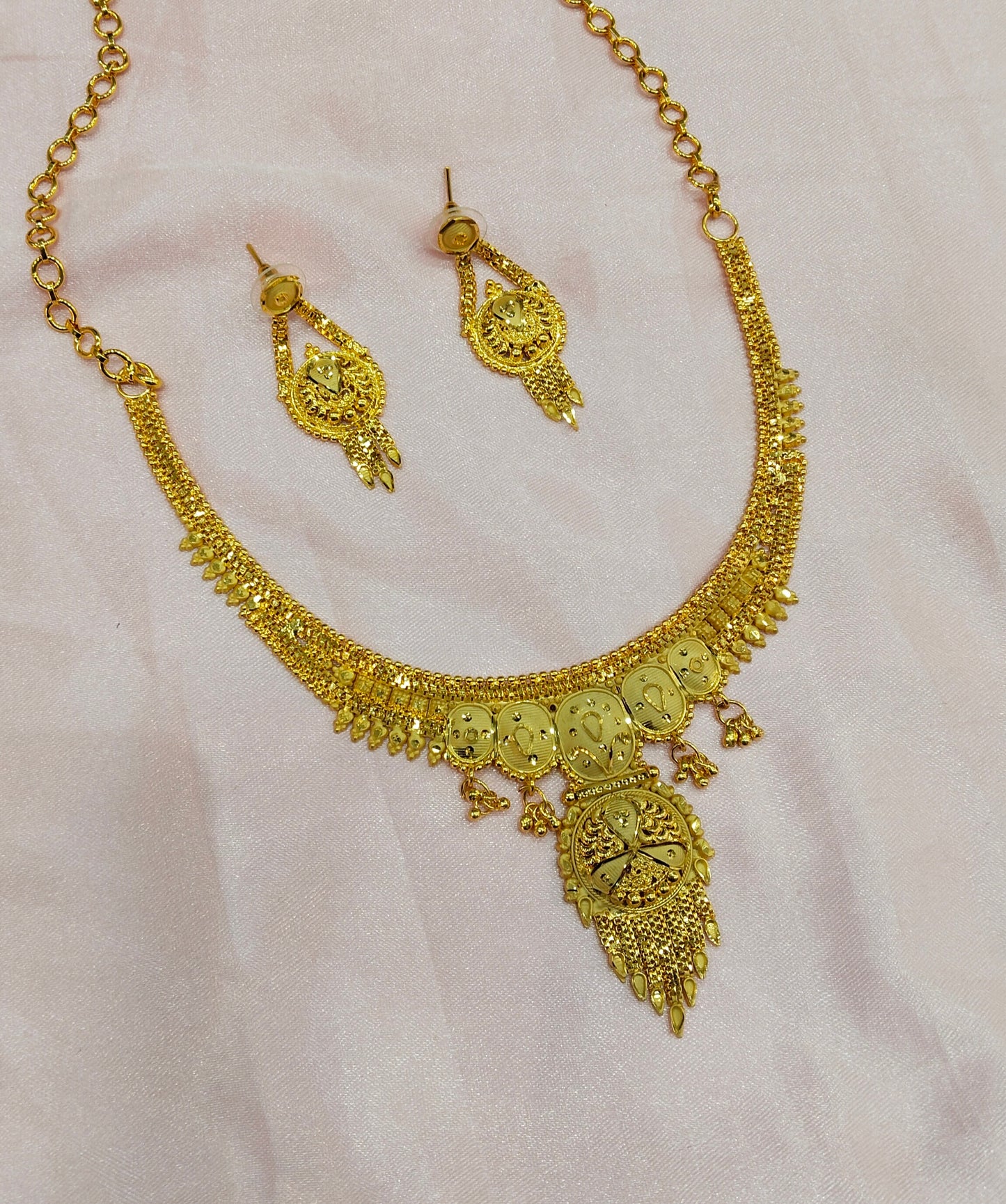 1 gram gold finish forming jewelry Necklace gline set