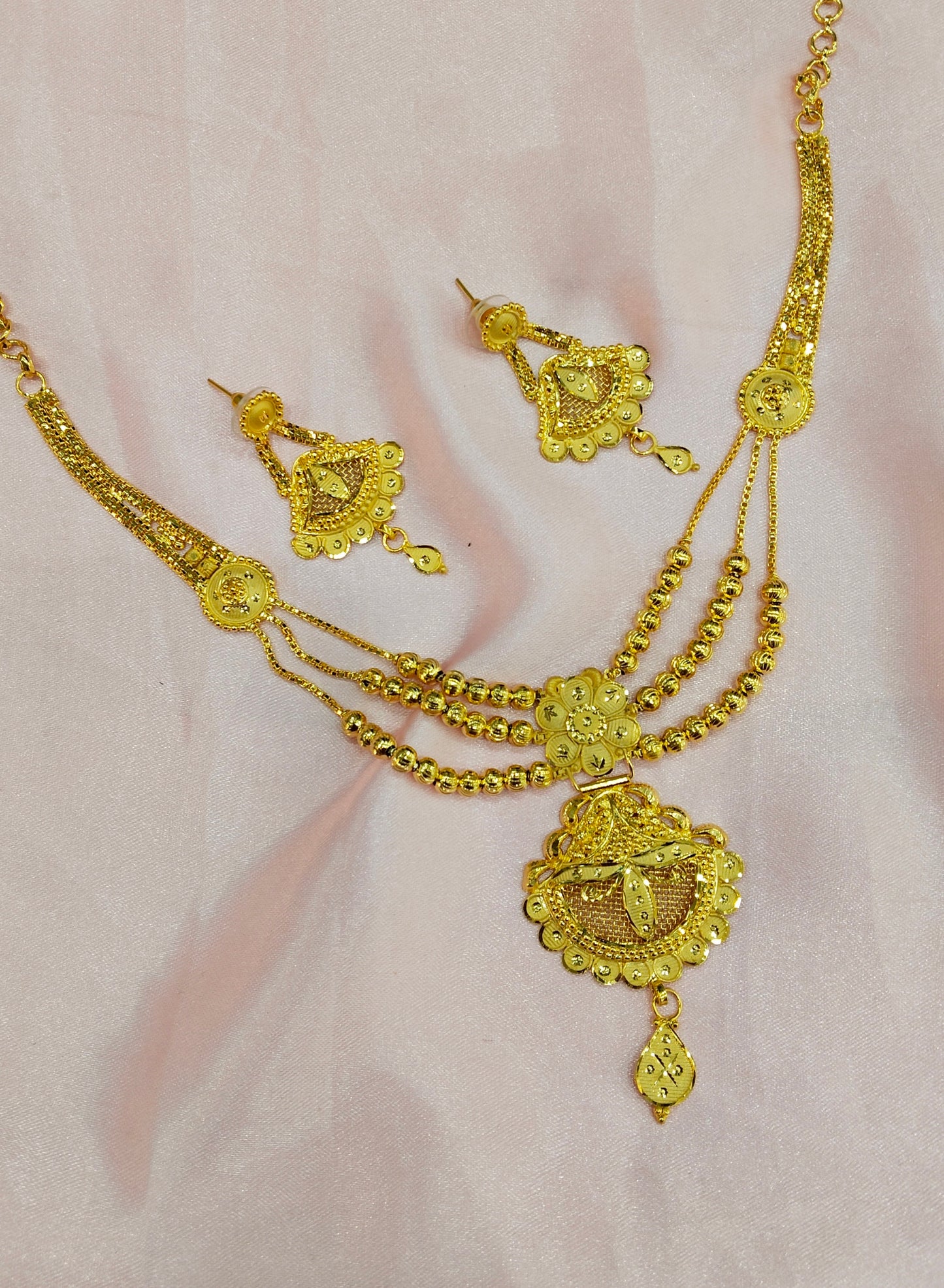 1 gram gold finish forming jewelry Necklace gline set